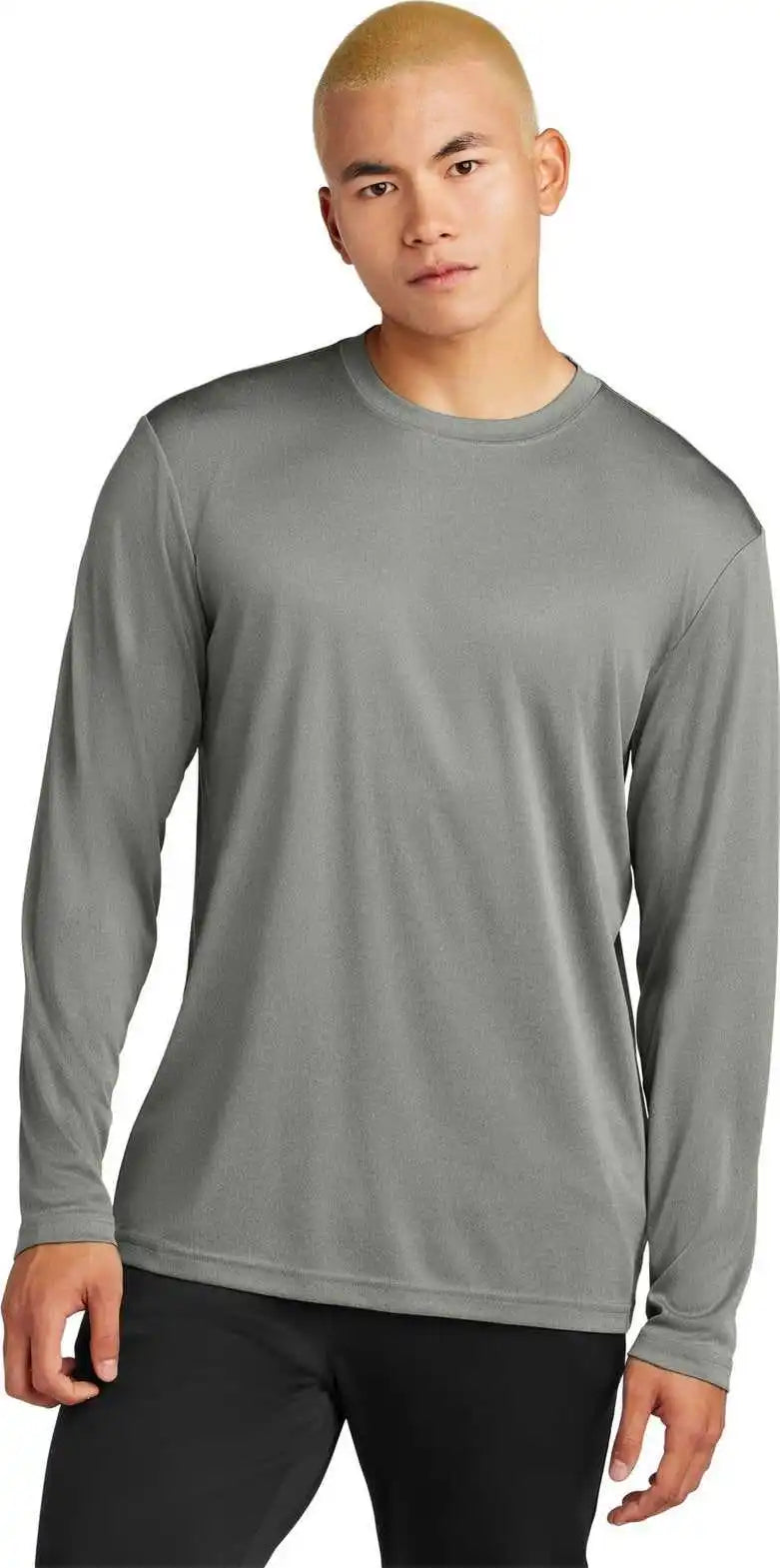 Sport Tek St350ls Long Sleeve Posicharge Competitor Tee Grey Concrete Heather