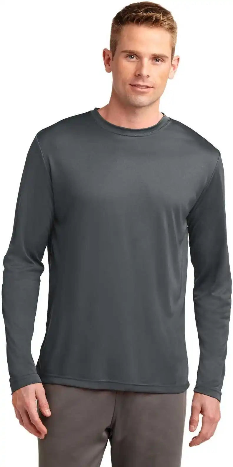 Sport Tek St350ls Long Sleeve Posicharge Competitor Tee Iron Gray