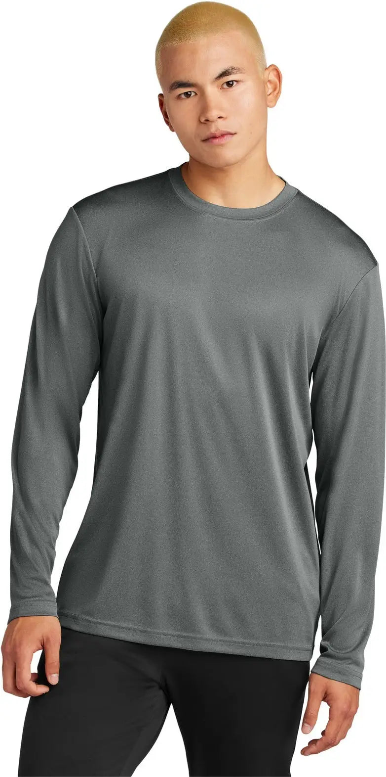 Sport-tek St350ls Long Sleeve Posicharge Competitor Tee - Iron Gray Heather - Adult Xs