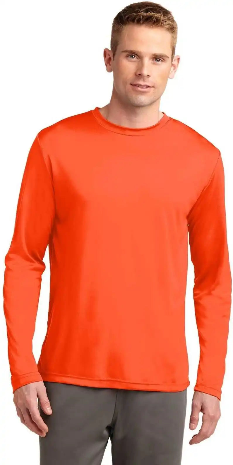 Sport Tek St350ls Long Sleeve Posicharge Competitor Tee Neon Orange