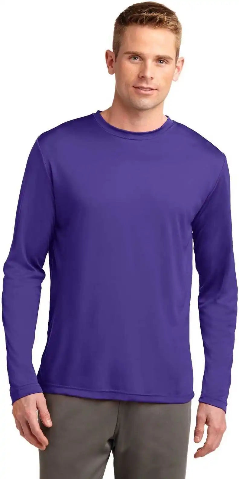 Sport Tek St350ls Long Sleeve Posicharge Competitor Tee Purple