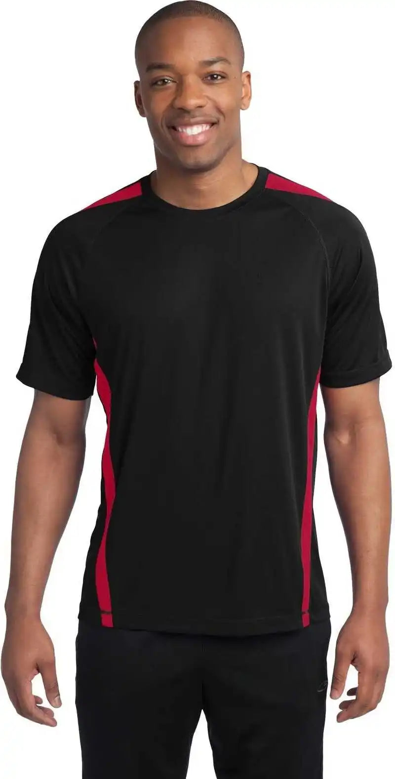 Sport Tek St351 Colorblock Posicharge Competitor Tee Black True Red