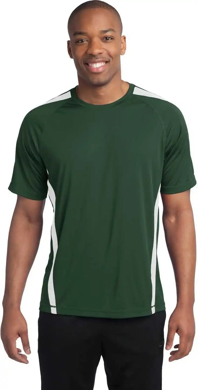 Sport-tek St351 Colorblock Posicharge Competitor Tee - Forest Green White