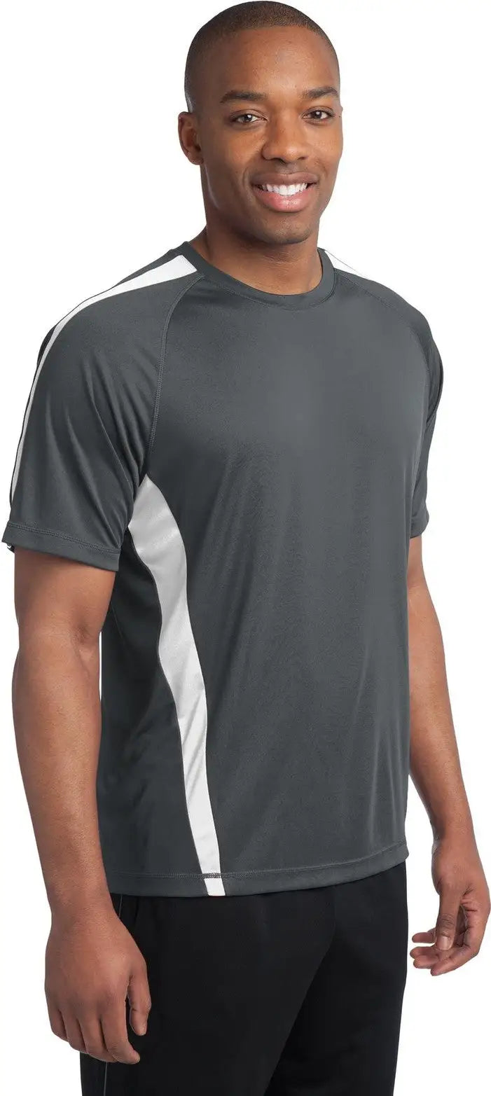 Sport-tek St351 Colorblock Posicharge Competitor Tee - Iron Gray White