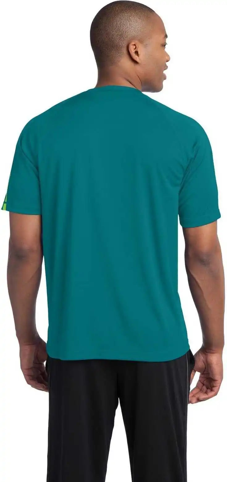 Sport-tek St351 Colorblock Posicharge Competitor Tee - Tropic Blue Lime Shock
