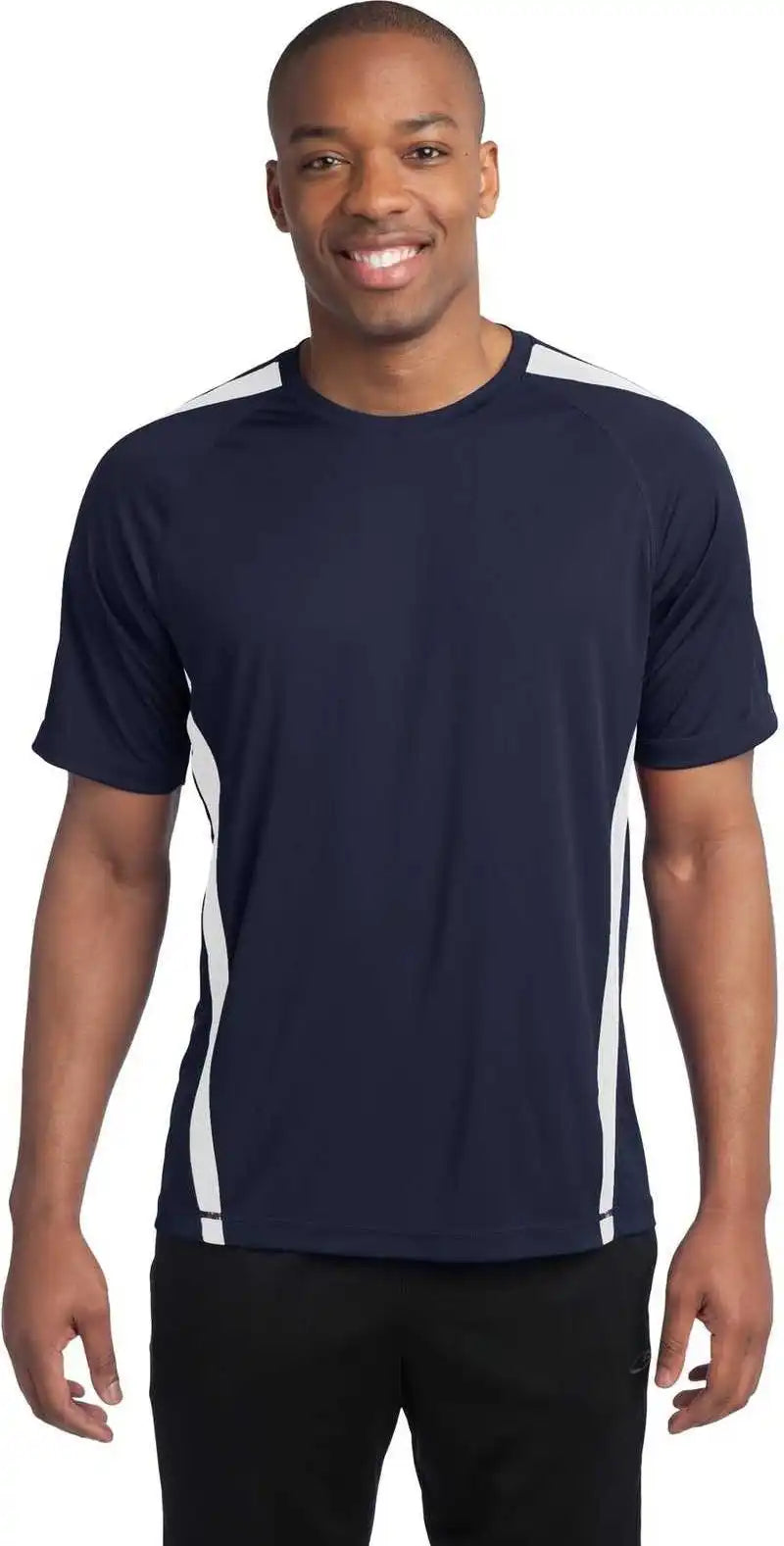 Sport Tek St351 Colorblock Posicharge Competitor Tee True Navy White