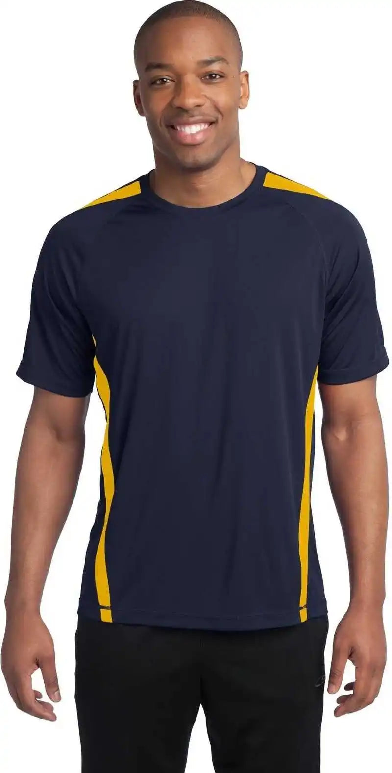 Sport Tek St351 Colorblock Posicharge Competitor Tee True Navy Gold