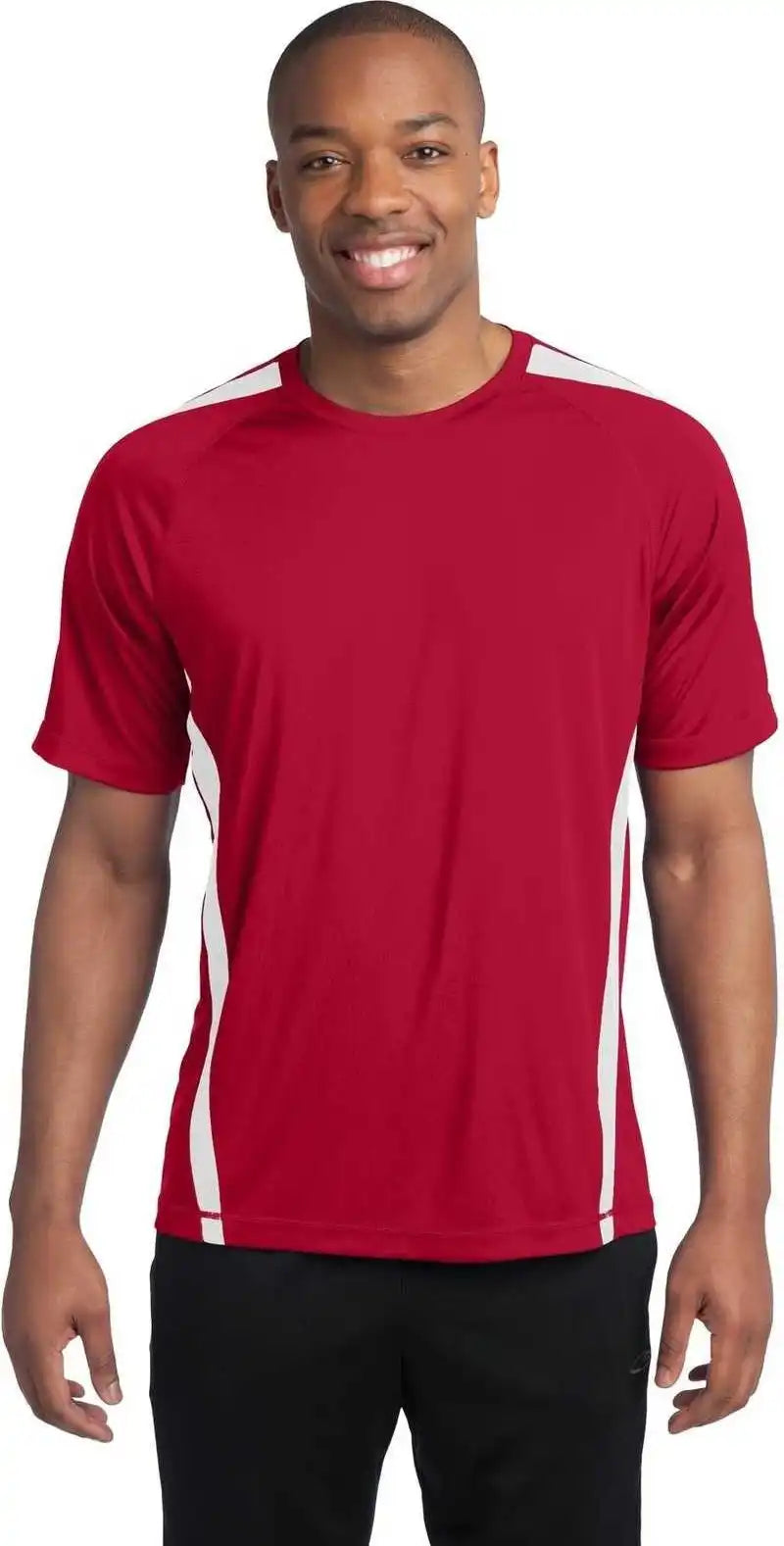Sport Tek St351 Colorblock Posicharge Competitor Tee True Red White