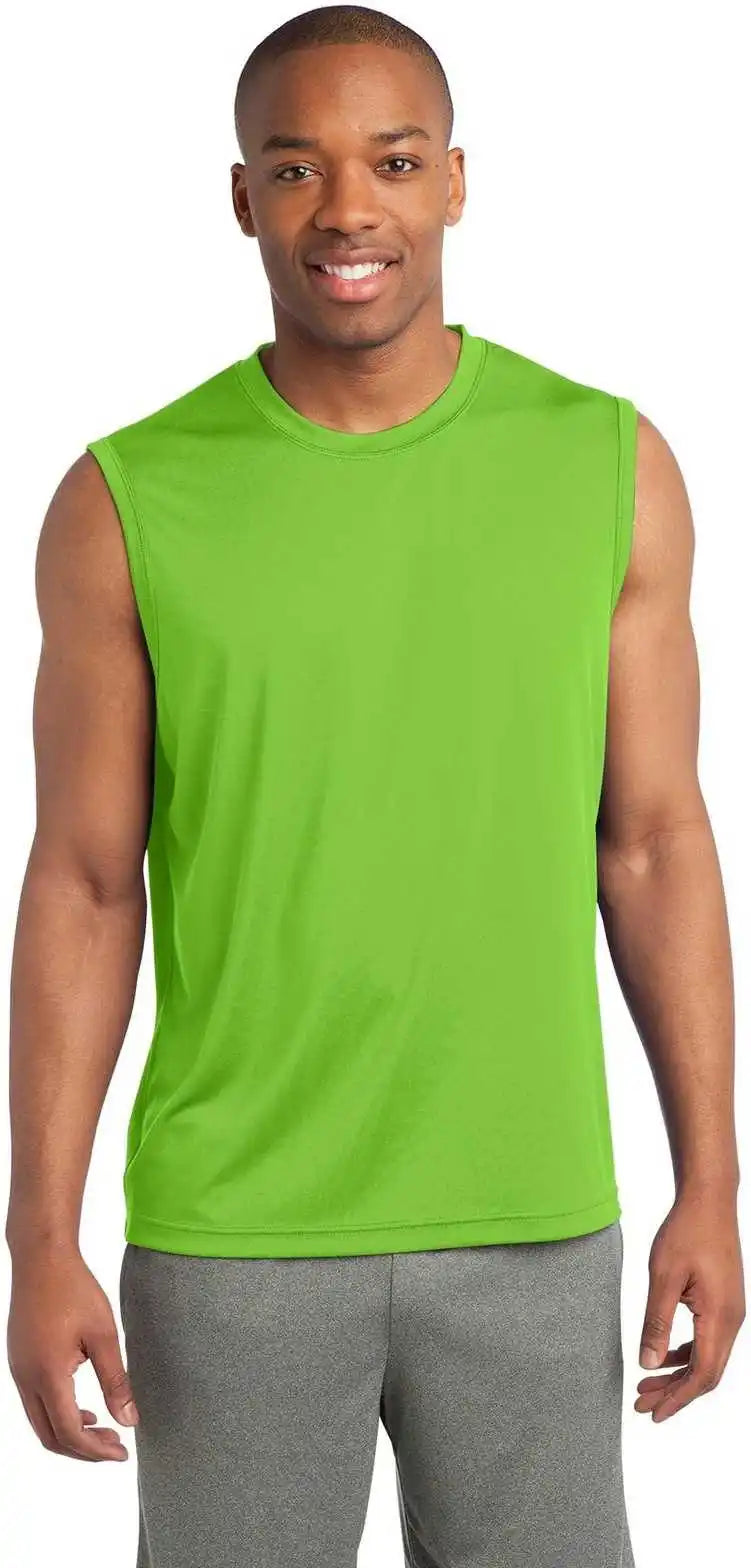 Sport Tek St352 Sleeveless Posicharge Competitor Tee Lime Shock