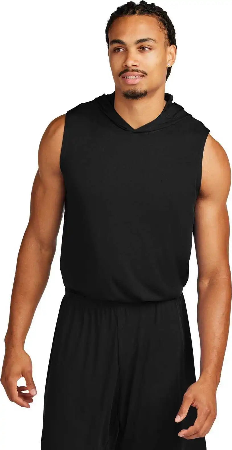 Sport Tek St352h Competitor Sleeveless Hoodie Black