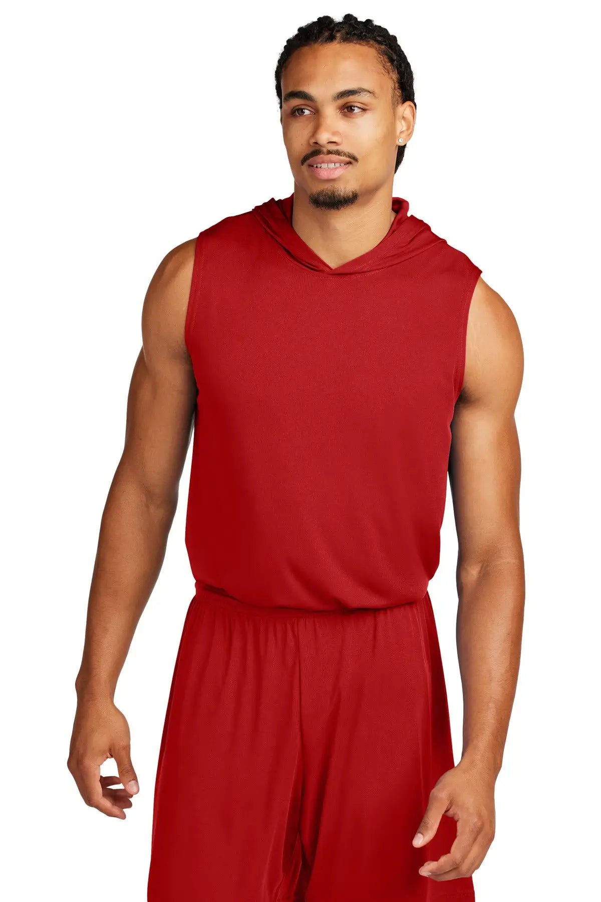 Sport-tek St352h Competitor Sleeveless Hoodie - Deep Red - Adult Xs