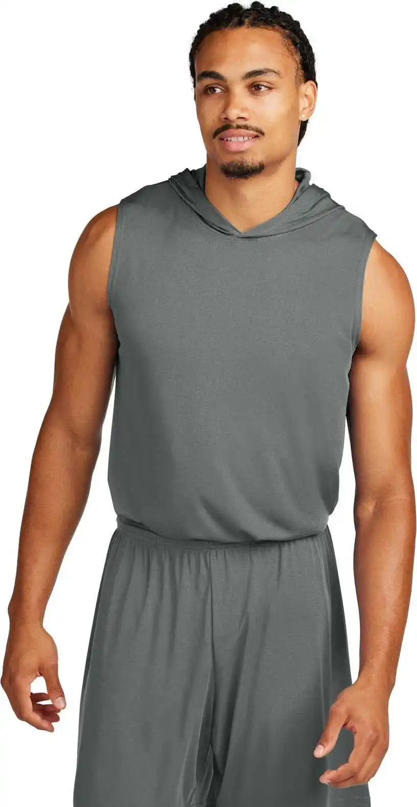 Sport-tek St352h Competitor Sleeveless Hoodie - Iron Grey