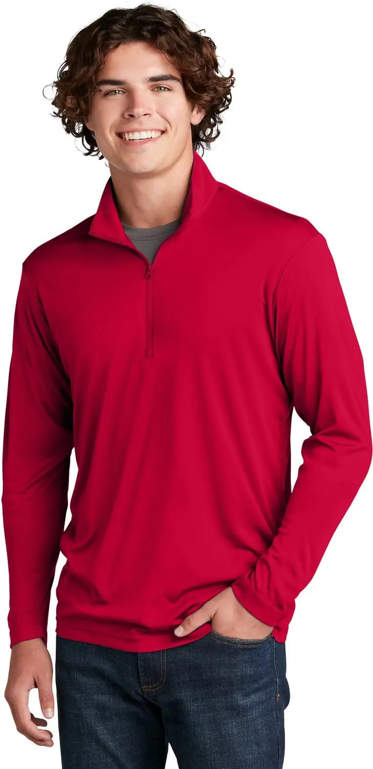 Sport-tek St357 Posicharge Competitor 1/4-zip Pullover - Deep Red - Adult Xs