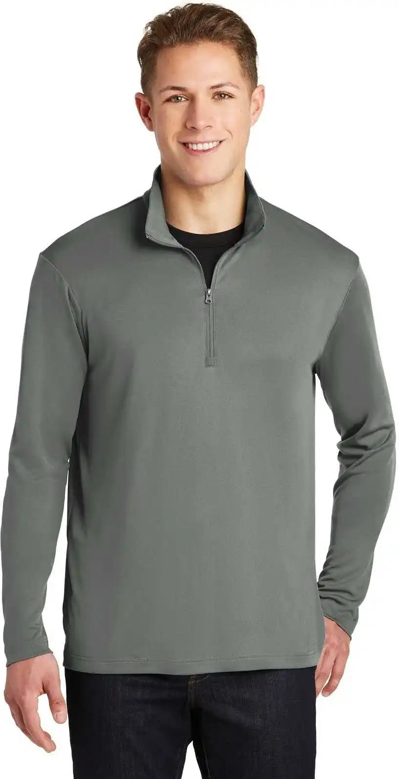 Sport Tek St357 Posicharge Competitor 1/4 Zip Pullover Gray Concrete
