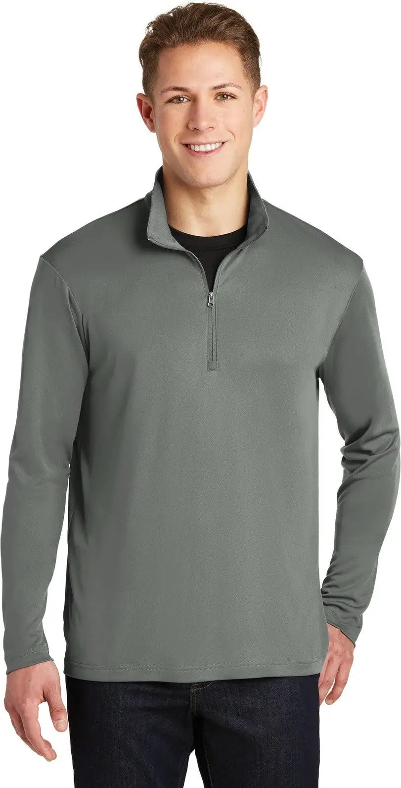 Sport-tek St357 Posicharge Competitor 1/4-zip Pullover - Gray Concrete - Adult Xs