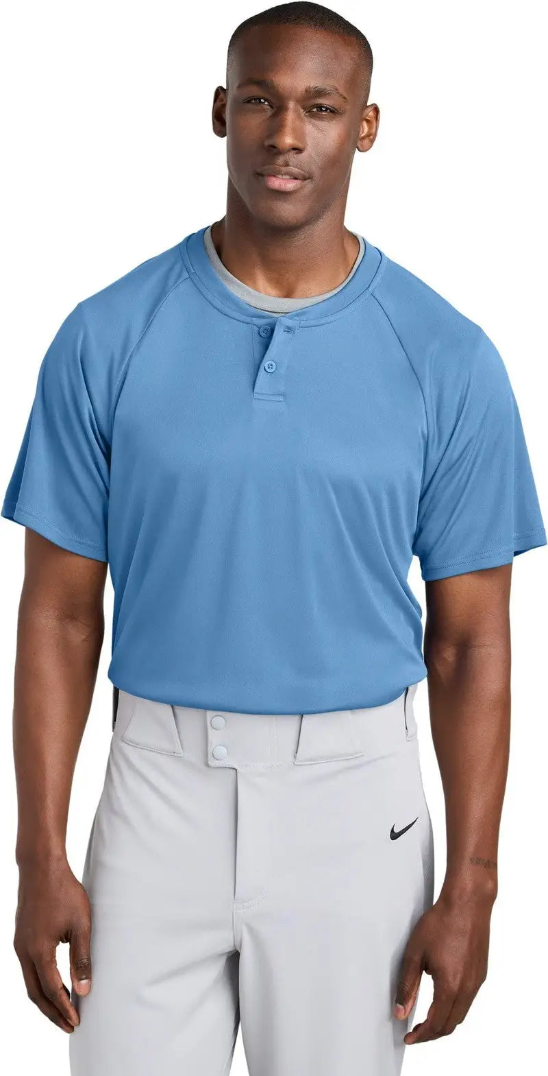 Sport-tek St359 Posicharge Competitor 2-button Henley - Carolina Blue