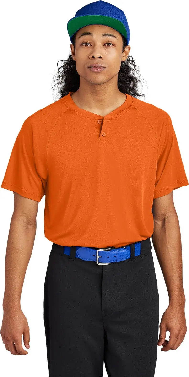 Sport-tek St359 Posicharge Competitor 2-button Henley - Deep Orange - Adult Xs