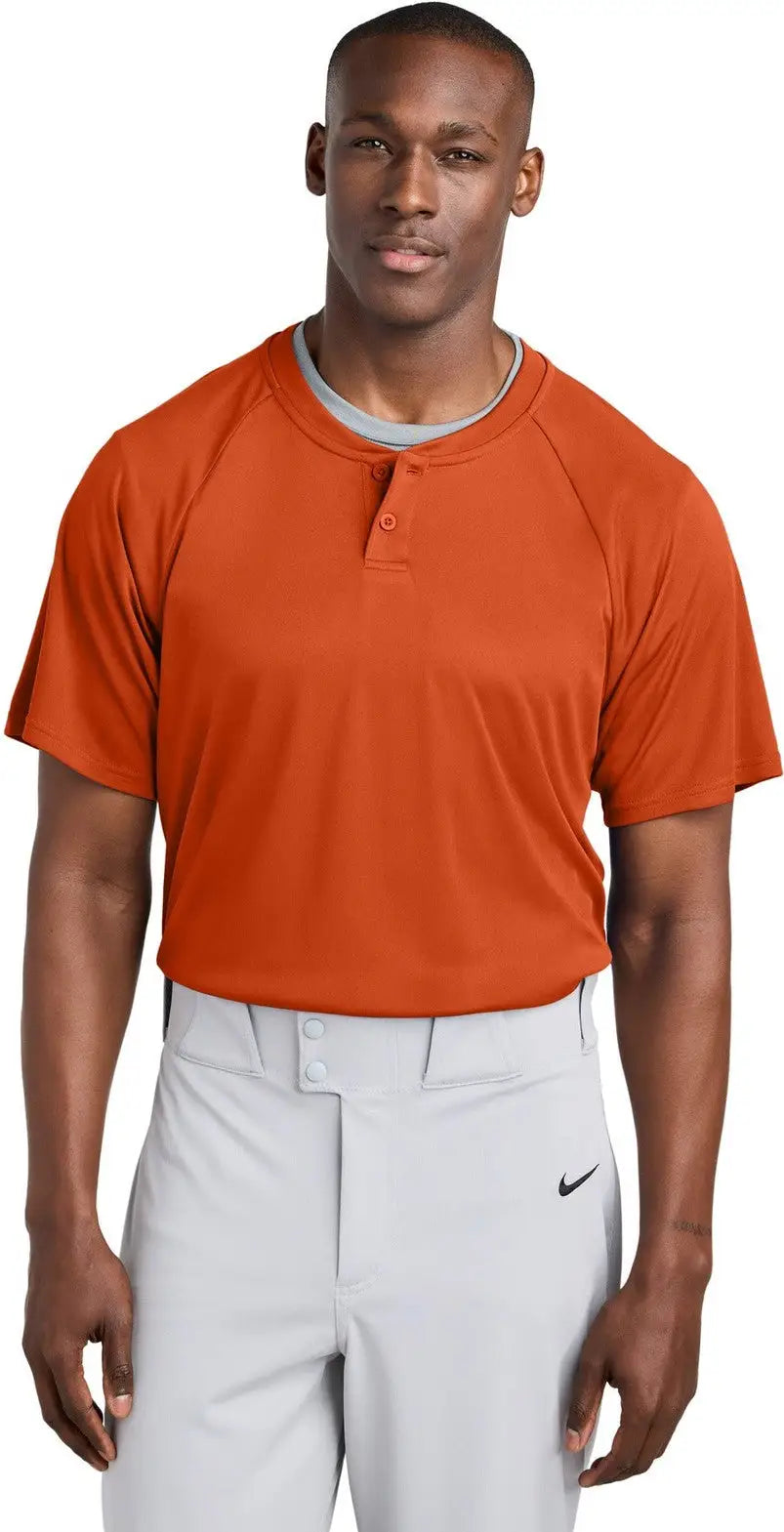 Sport-tek St359 Posicharge Competitor 2-button Henley - Deep Orange