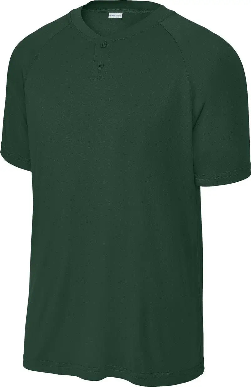 Sport-tek St359 Posicharge Competitor 2-button Henley - Forest Green