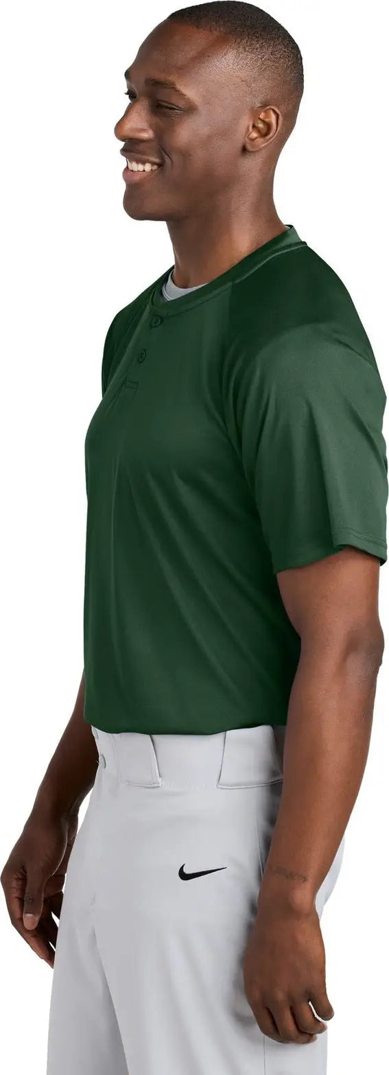 Sport-tek St359 Posicharge Competitor 2-button Henley - Forest Green