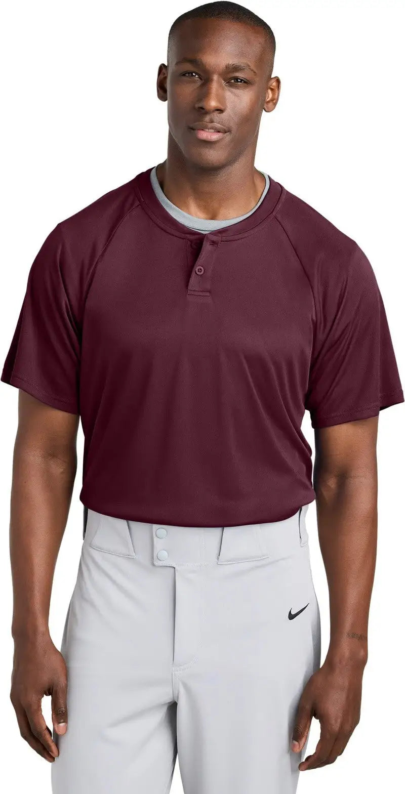 Sport-tek St359 Posicharge Competitor 2-button Henley - Maroon