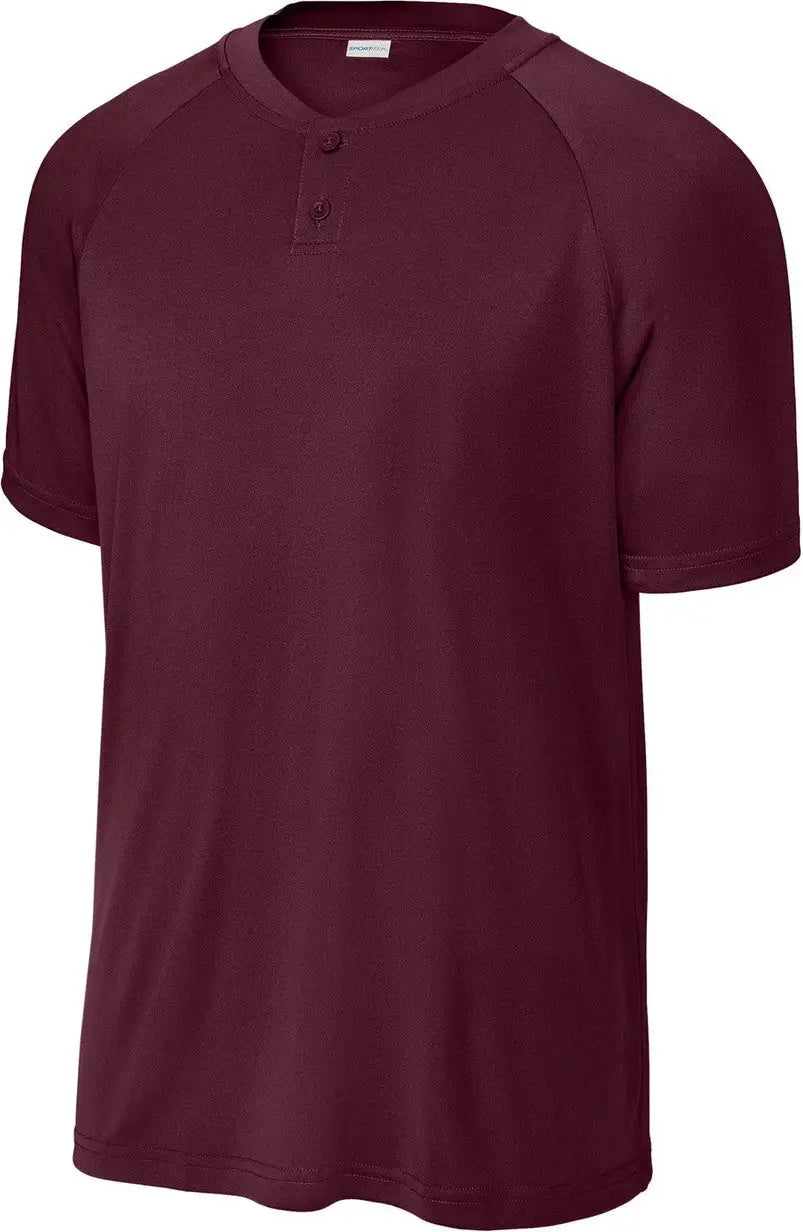 Sport-tek St359 Posicharge Competitor 2-button Henley - Maroon