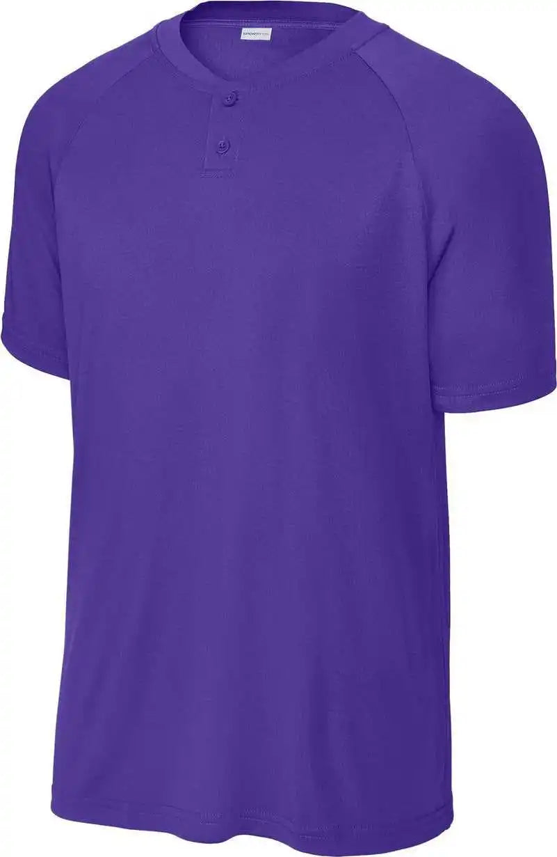 Sport Tek St359 Posicharge Competitor 2 Button Henley Purple