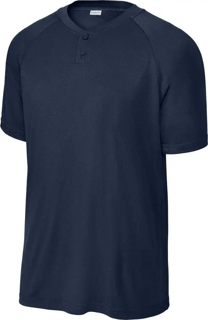 Sport Tek St359 Posicharge Competitor 2 Button Henley True Navy