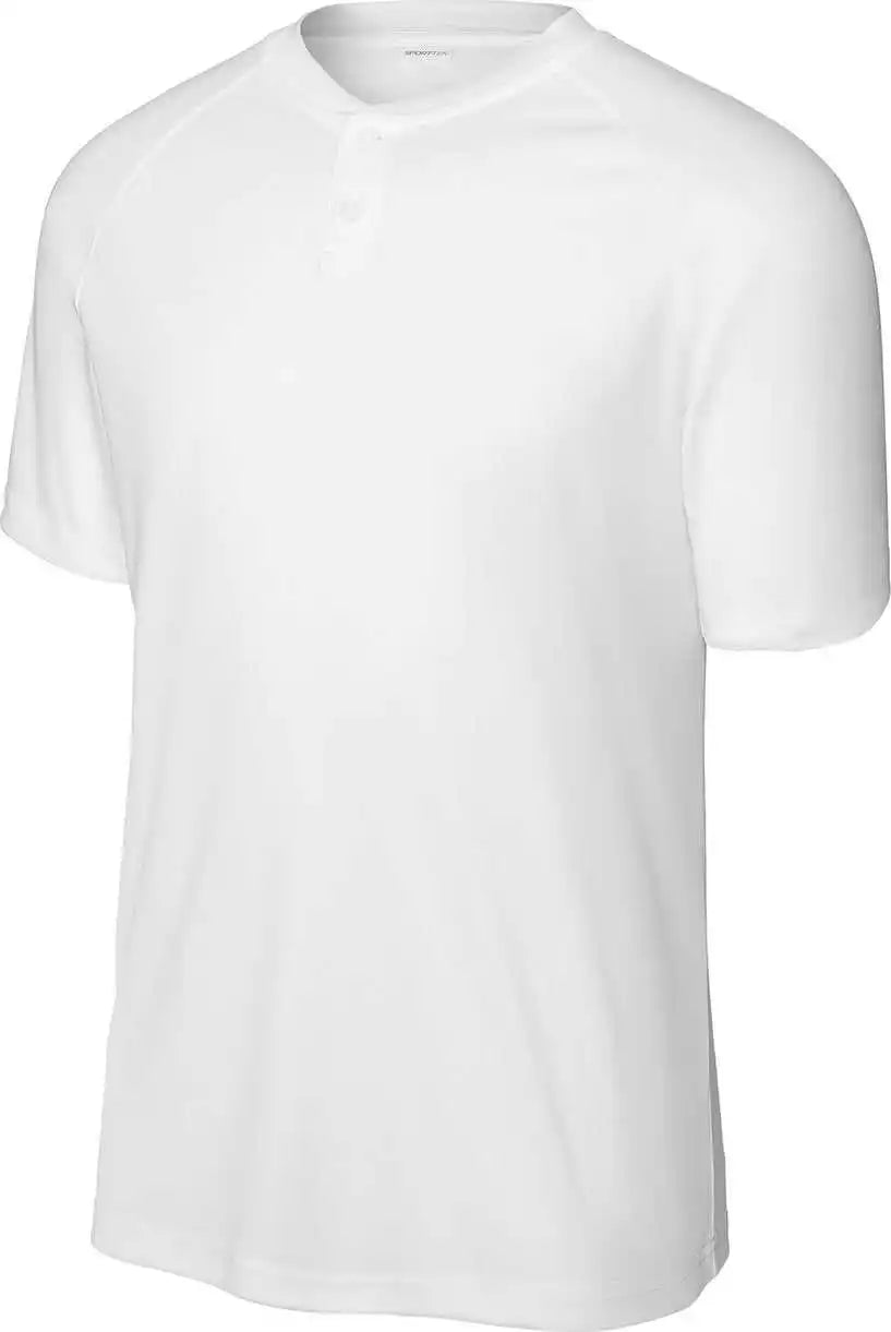 Sport Tek St359 Posicharge Competitor 2 Button Henley White