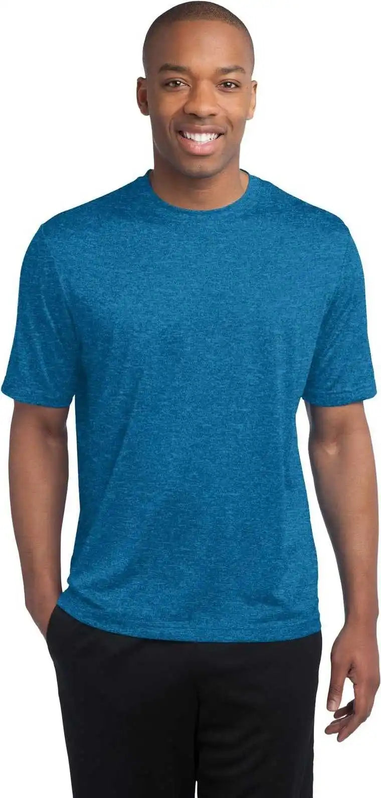 Sport Tek St360 Heather Contender Tee Blue Wake