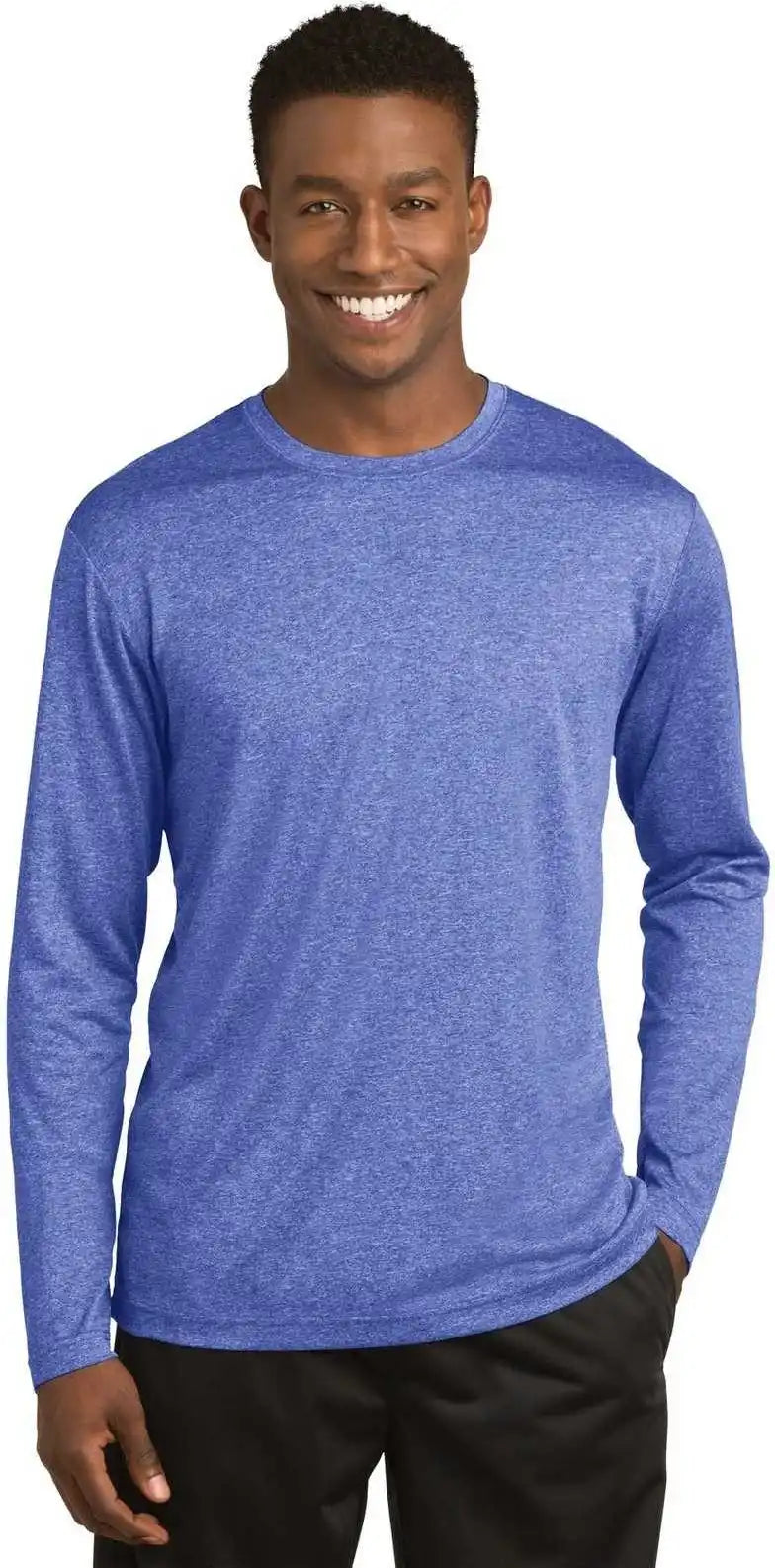 Sport Tek St360ls Long Sleeve Heather Contender Tee True Royal