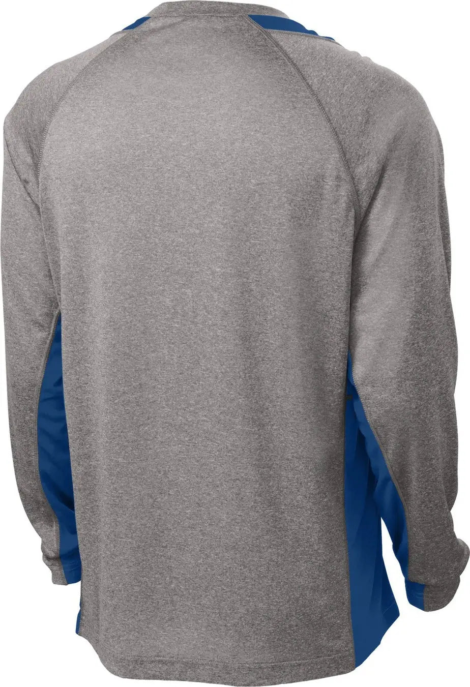 Sport-tek St361ls Long Sleeve Heather Colorblock Contender Tee - Vintage Royal - Heather/ / Adult Xs