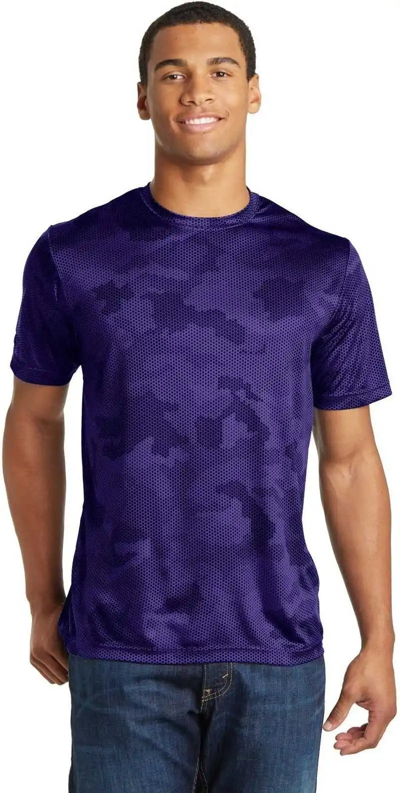 Sport-tek St370 Camohex Tee - Purple