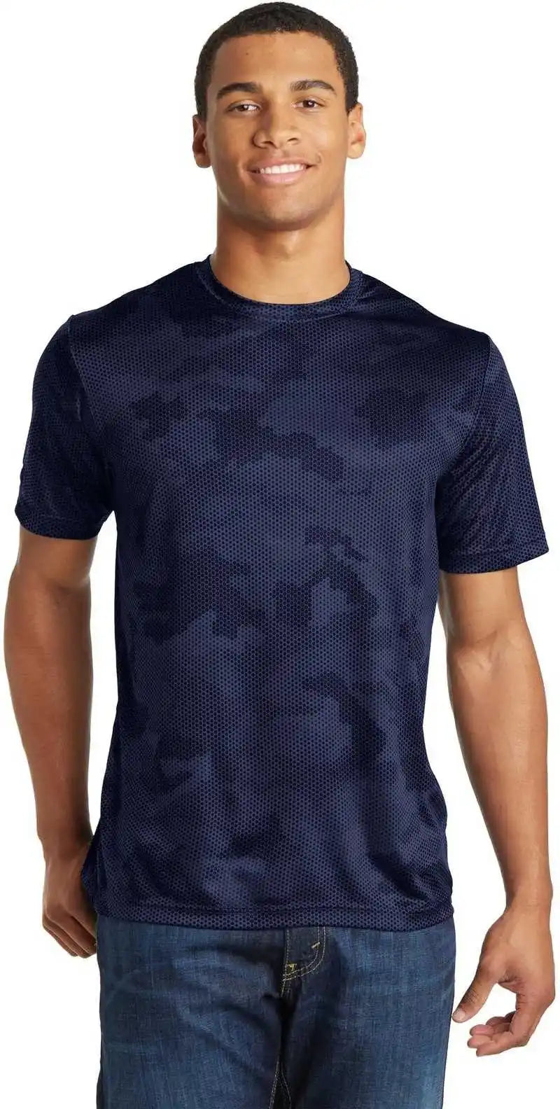 Sport-tek St370 Camohex Tee - True Navy