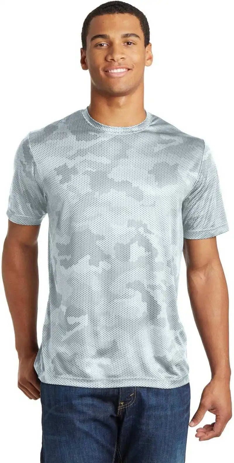 Sport-tek St370 Camohex Tee - White