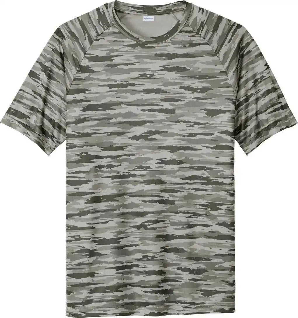 Sport Tek St375 Drift Camo Tee Silver
