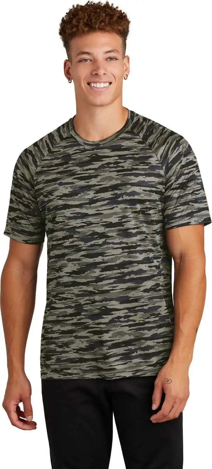 Sport Tek St375 Drift Camo Tee True Navy
