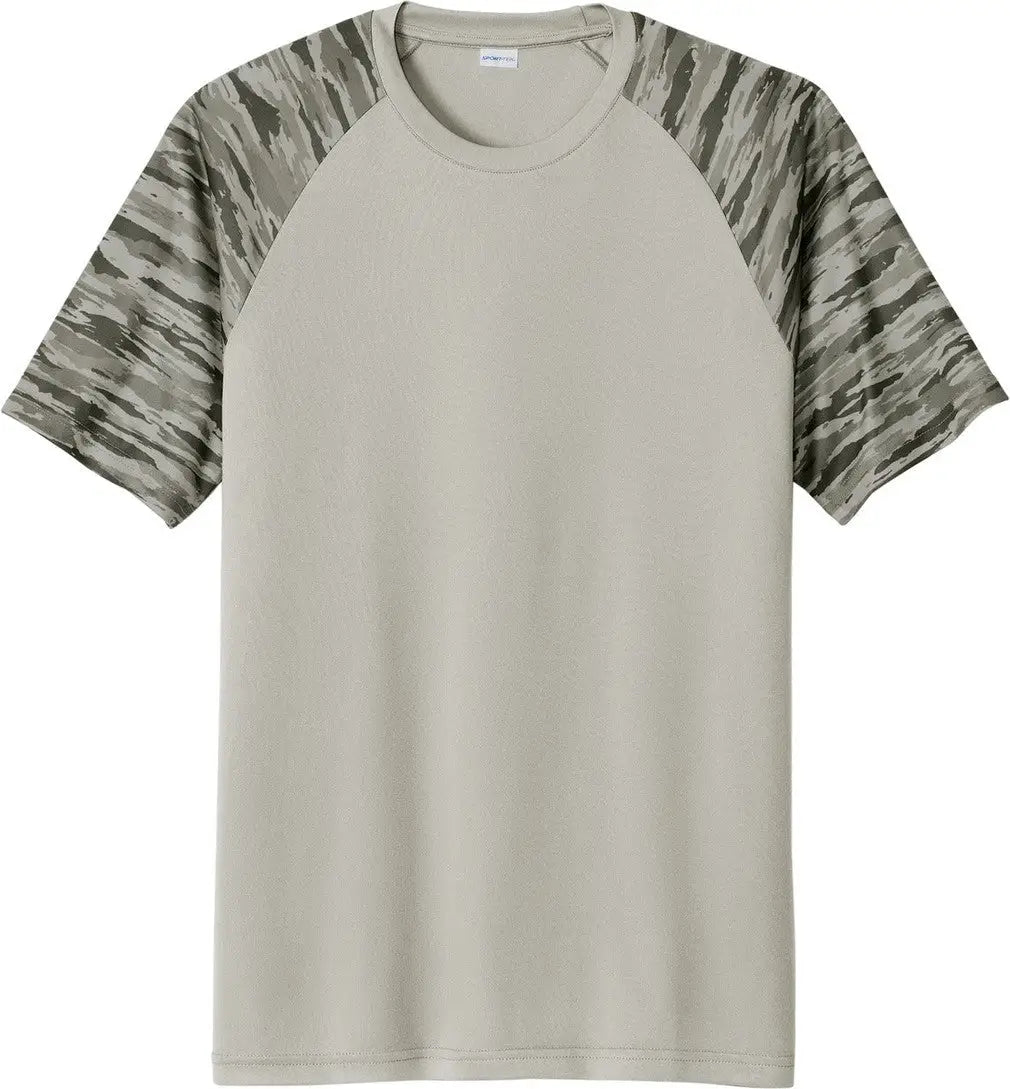 Sport-tek St376 Drift Camo Colorblock Tee - Silver
