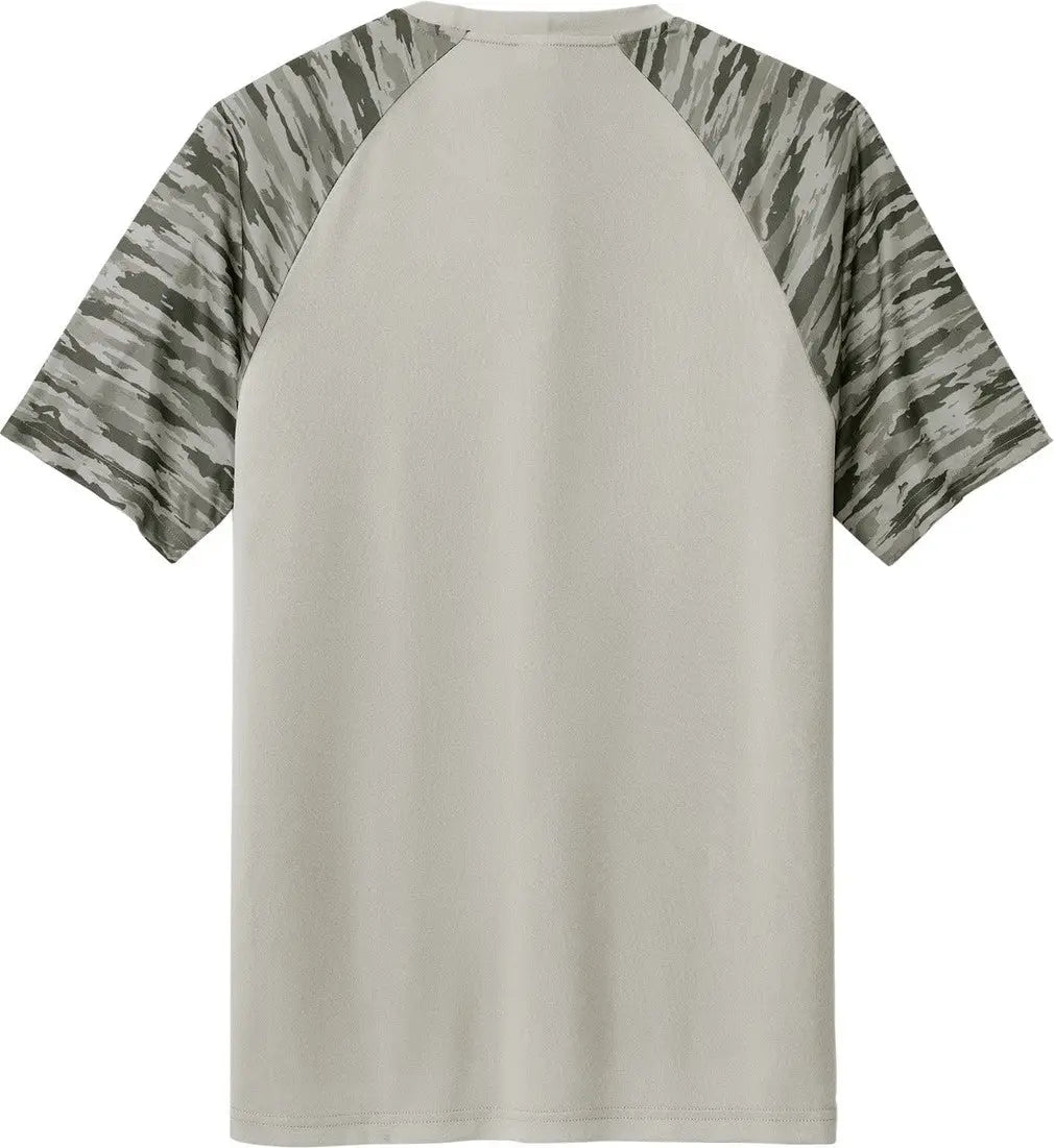 Sport-tek St376 Drift Camo Colorblock Tee - Silver