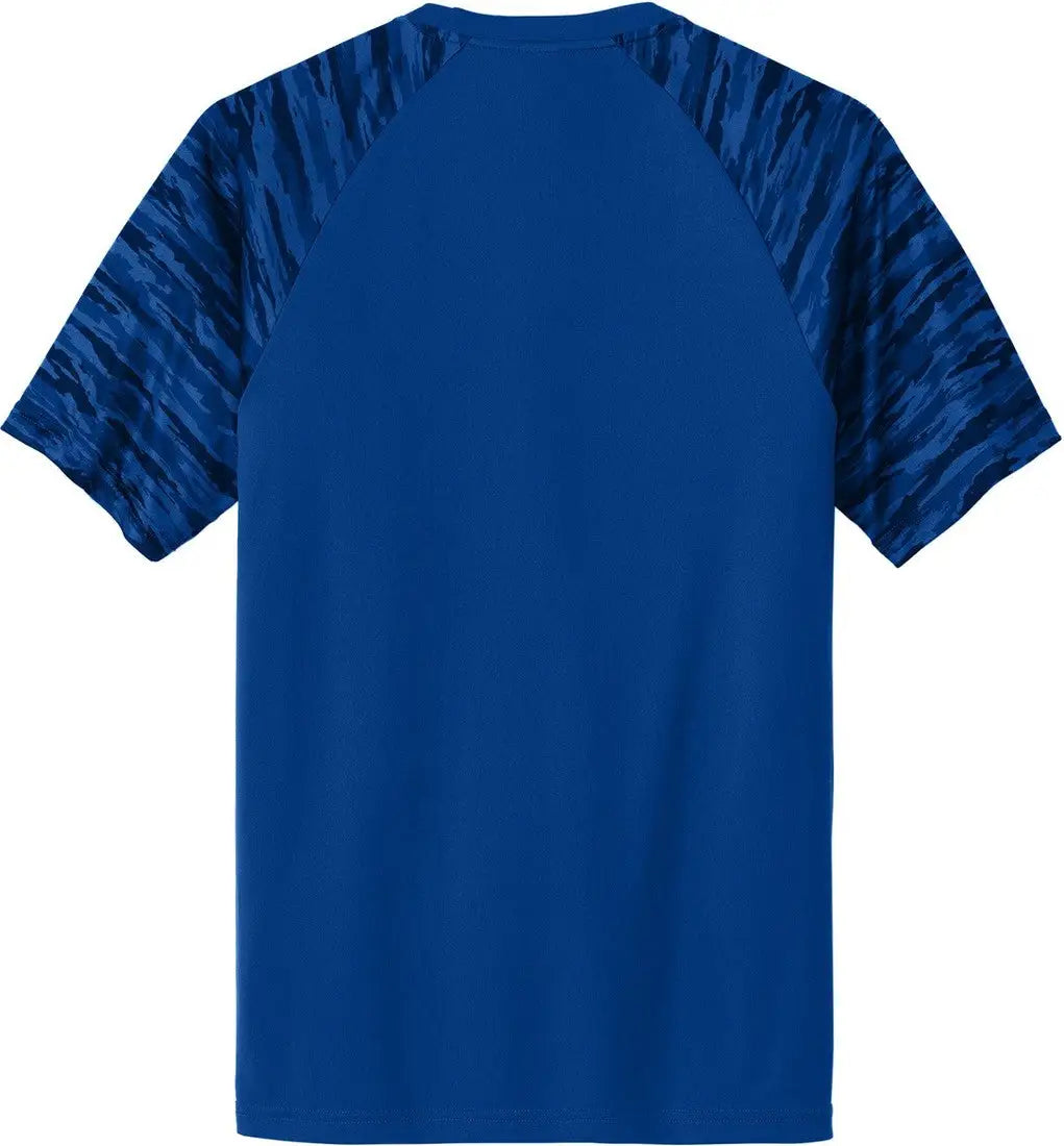 Sport-tek St376 Drift Camo Colorblock Tee - True Royal