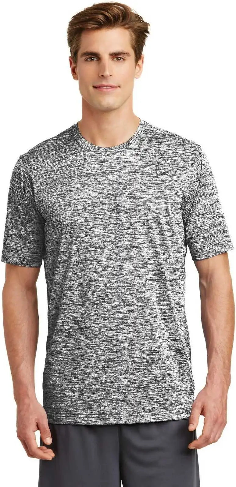 Sport Tek St390 Posicharge Electric Heather Tee Black
