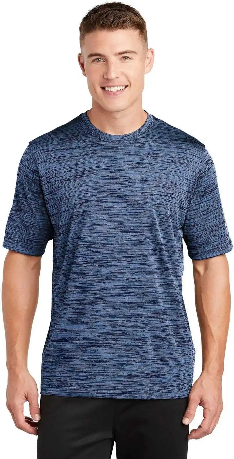 Sport-tek St390 Posicharge Electric Heather Tee - Carolina Blue-true Navy
