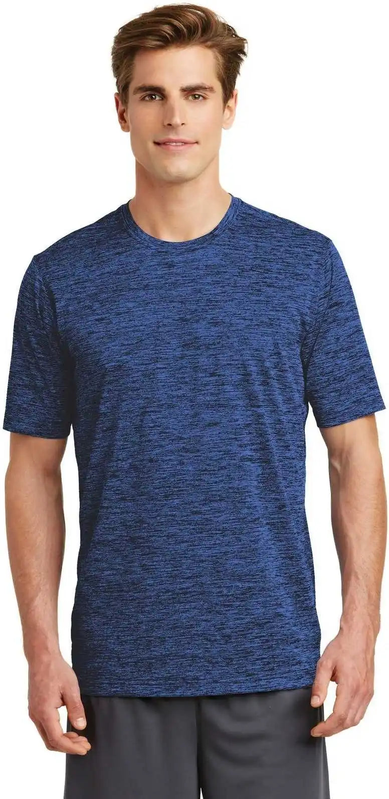 Sport-tek St390 Posicharge Electric Heather Tee - Dark Royal-black