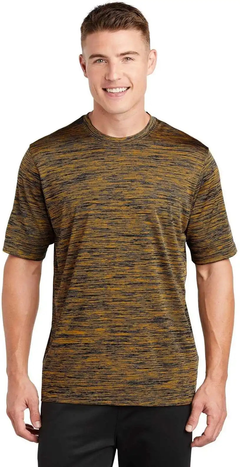 Sport-tek St390 Posicharge Electric Heather Tee - Gold-black
