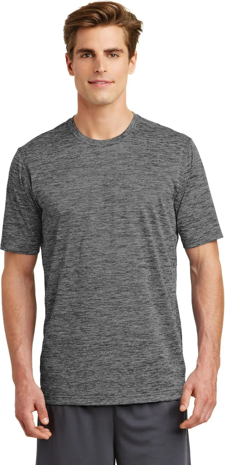 Sport-tek St390 Posicharge Electric Heather Tee - Gray-black - Adult Xs