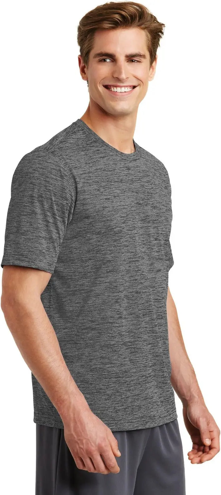 Sport-tek St390 Posicharge Electric Heather Tee - Gray-black