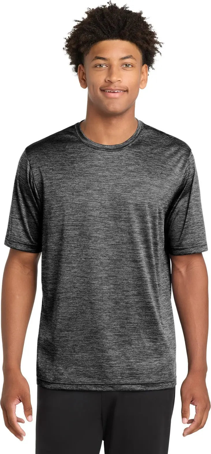 Sport-tek St390 Posicharge Electric Heather Tee - Gray-black