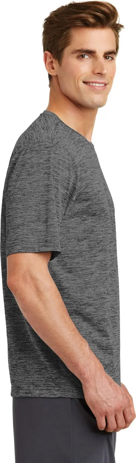 Sport-tek St390 Posicharge Electric Heather Tee - Gray-black