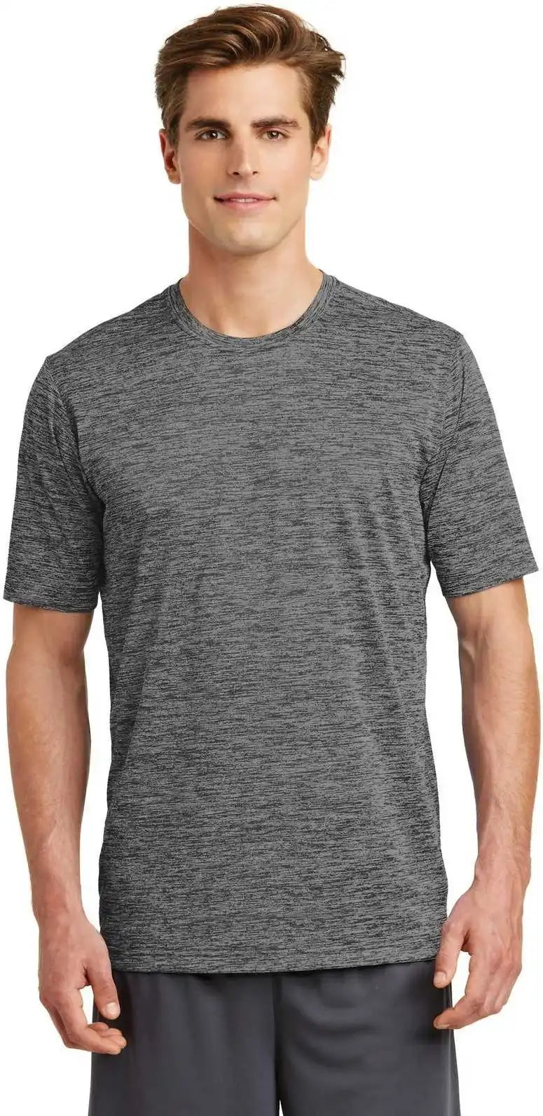 Sport Tek St390 Posicharge Electric Heather Tee Gray Black