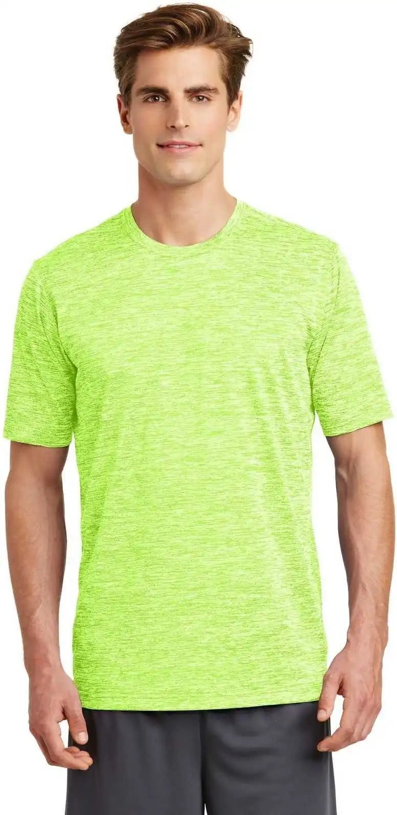 Sport-tek St390 Posicharge Electric Heather Tee - Lime Shock